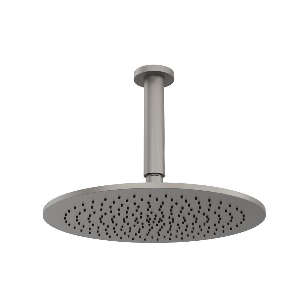 12" Rain Head with 6" Ceiling Mount Arm | Steel Grey