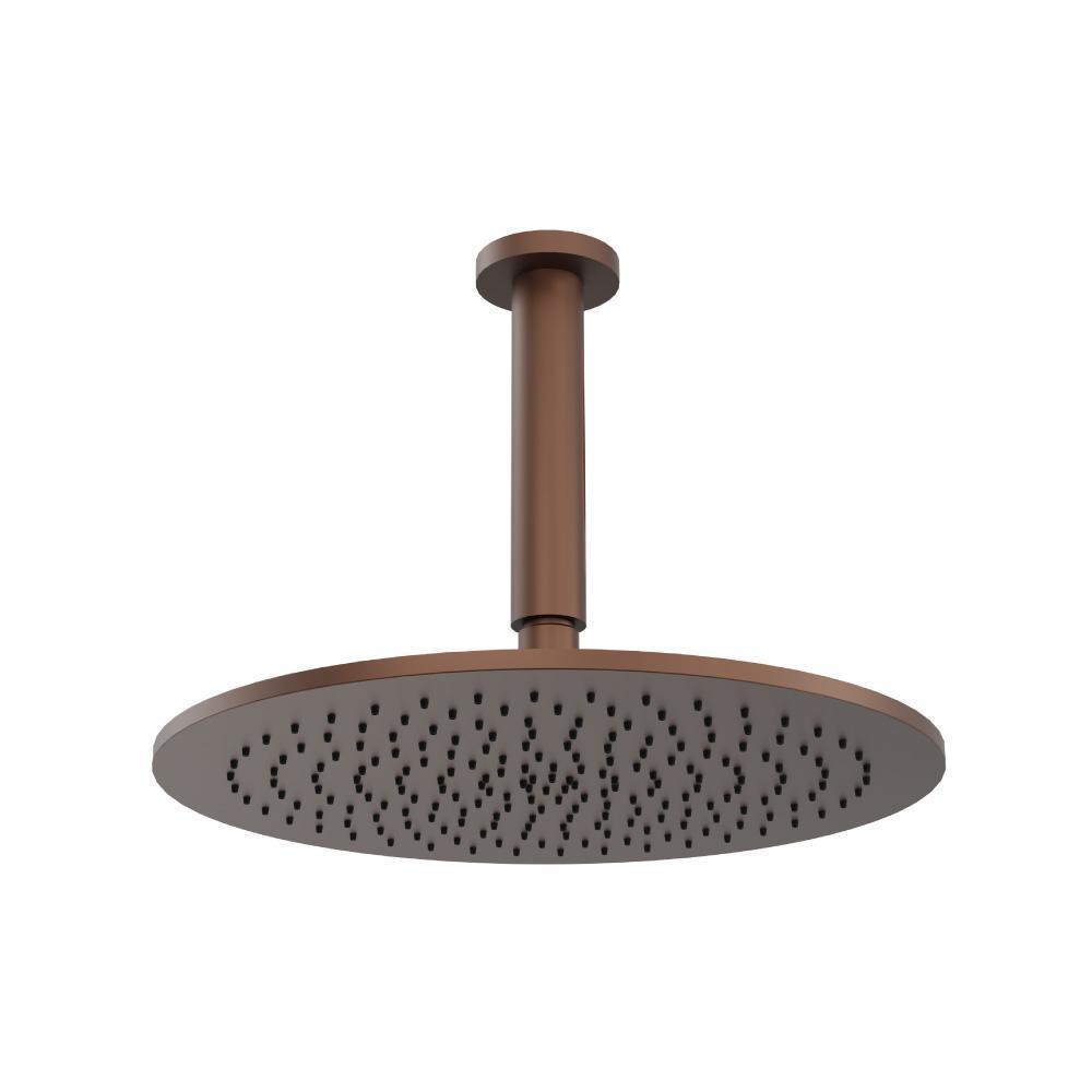 12" Rain Head with 6" Ceiling Mount Arm | Vortex Brown