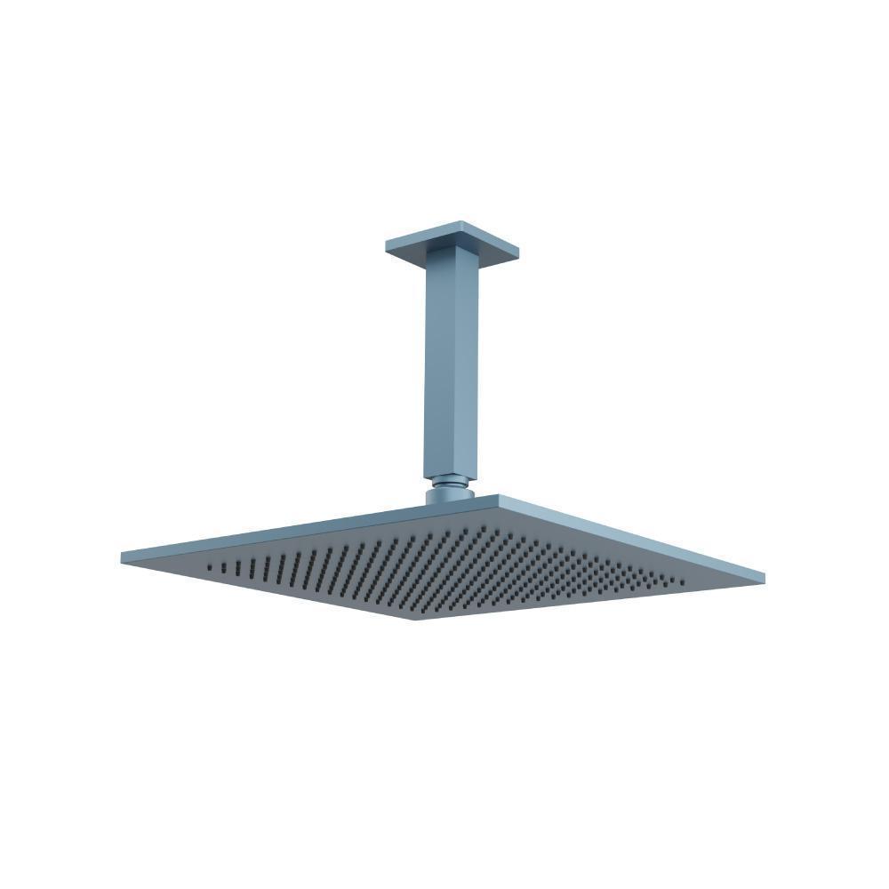 12" Rain Head with 6" Ceiling Mount Arm | Blue Platinum