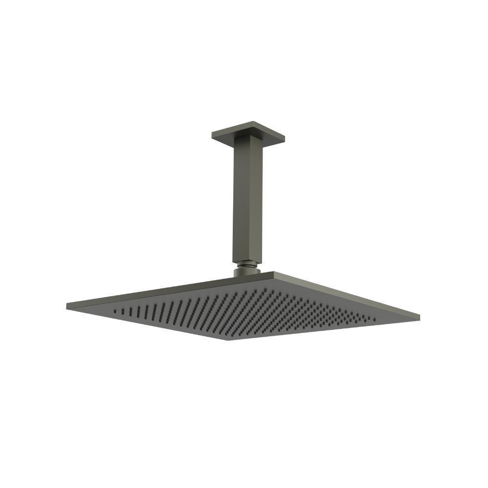 12" Rain Head with 6" Ceiling Mount Arm | Dark Green
