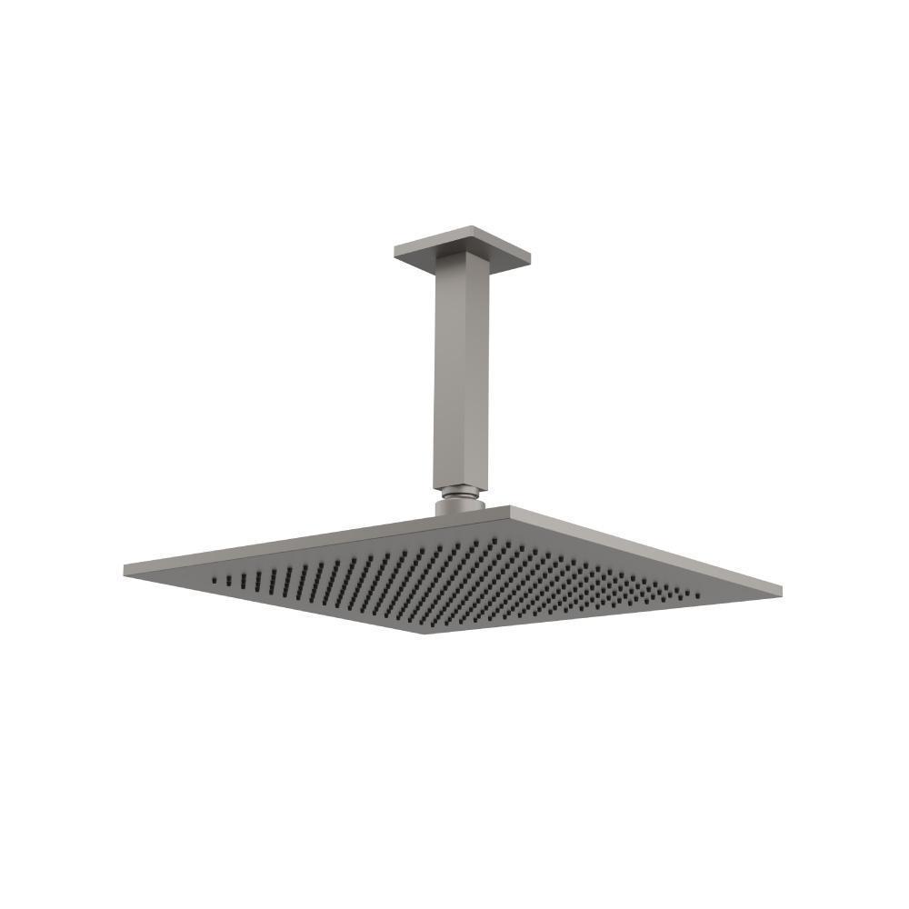 12" Rain Head with 6" Ceiling Mount Arm | Steel Grey