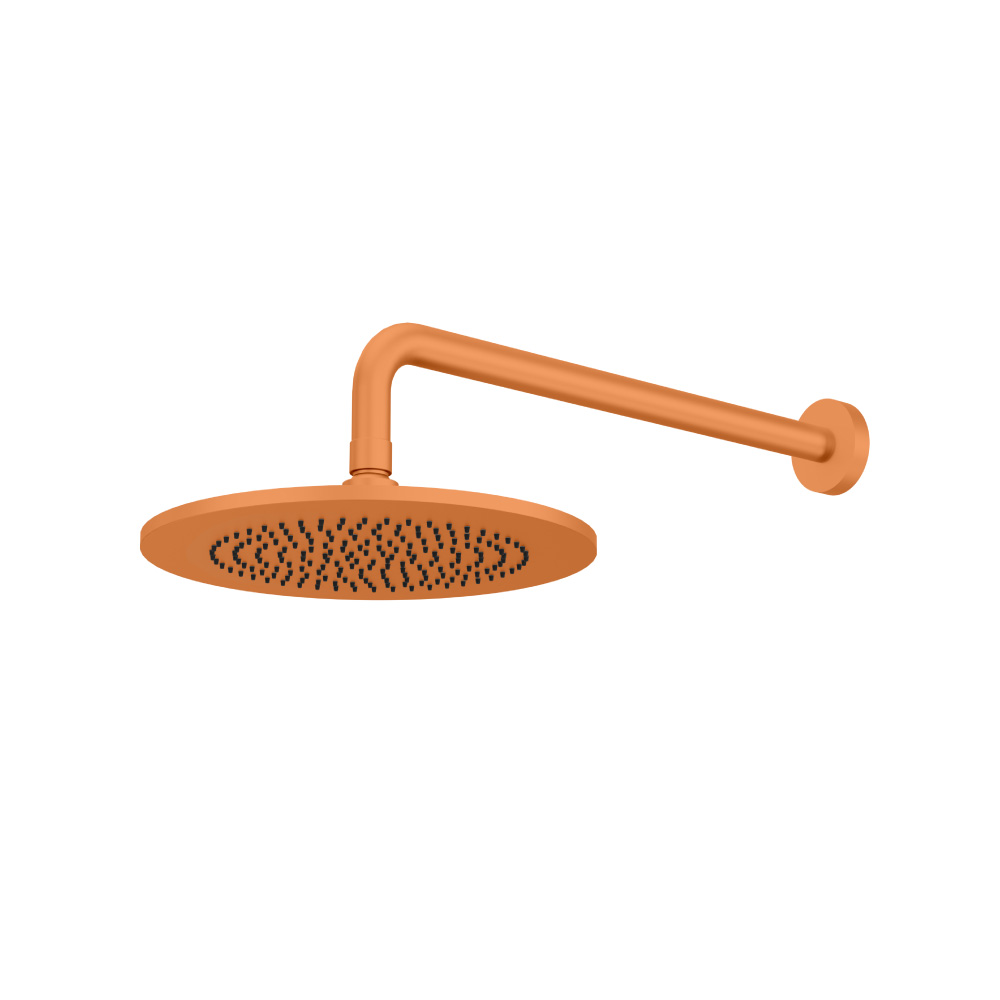 10" Rain Head with 16" Arm | Terracotta Orange