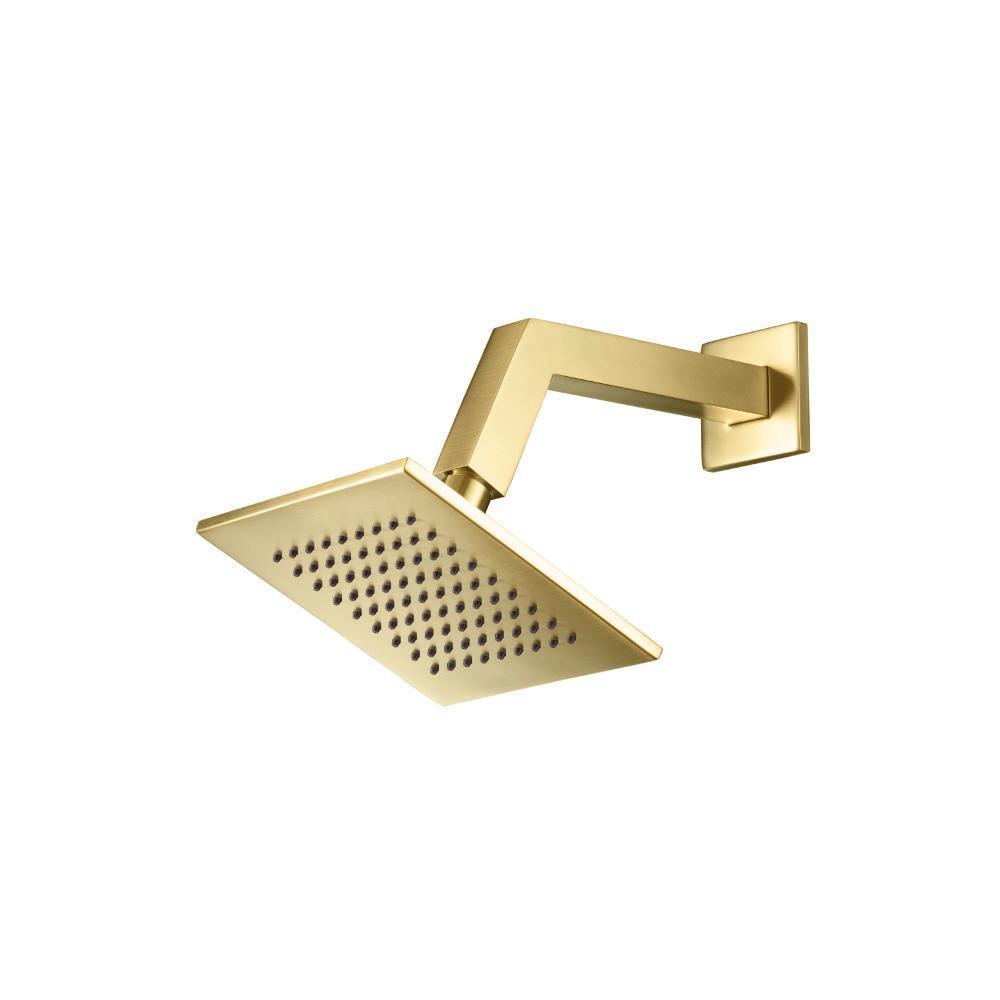 6" Rain Head with 7" Arm | Satin Brass PVD