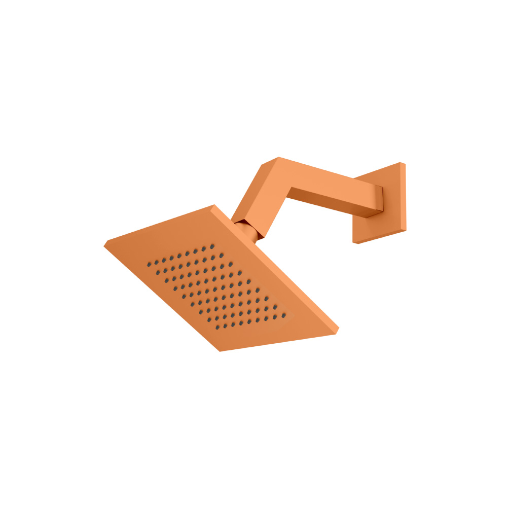 6" Rain Head with 7" Arm | Terracotta Orange