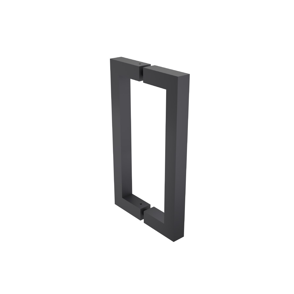 8" Back-To-Back Square Shower Door Pull Handle | Dark Grey