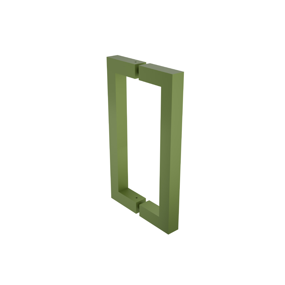 8" Back-To-Back Square Shower Door Pull Handle | Flusso Green