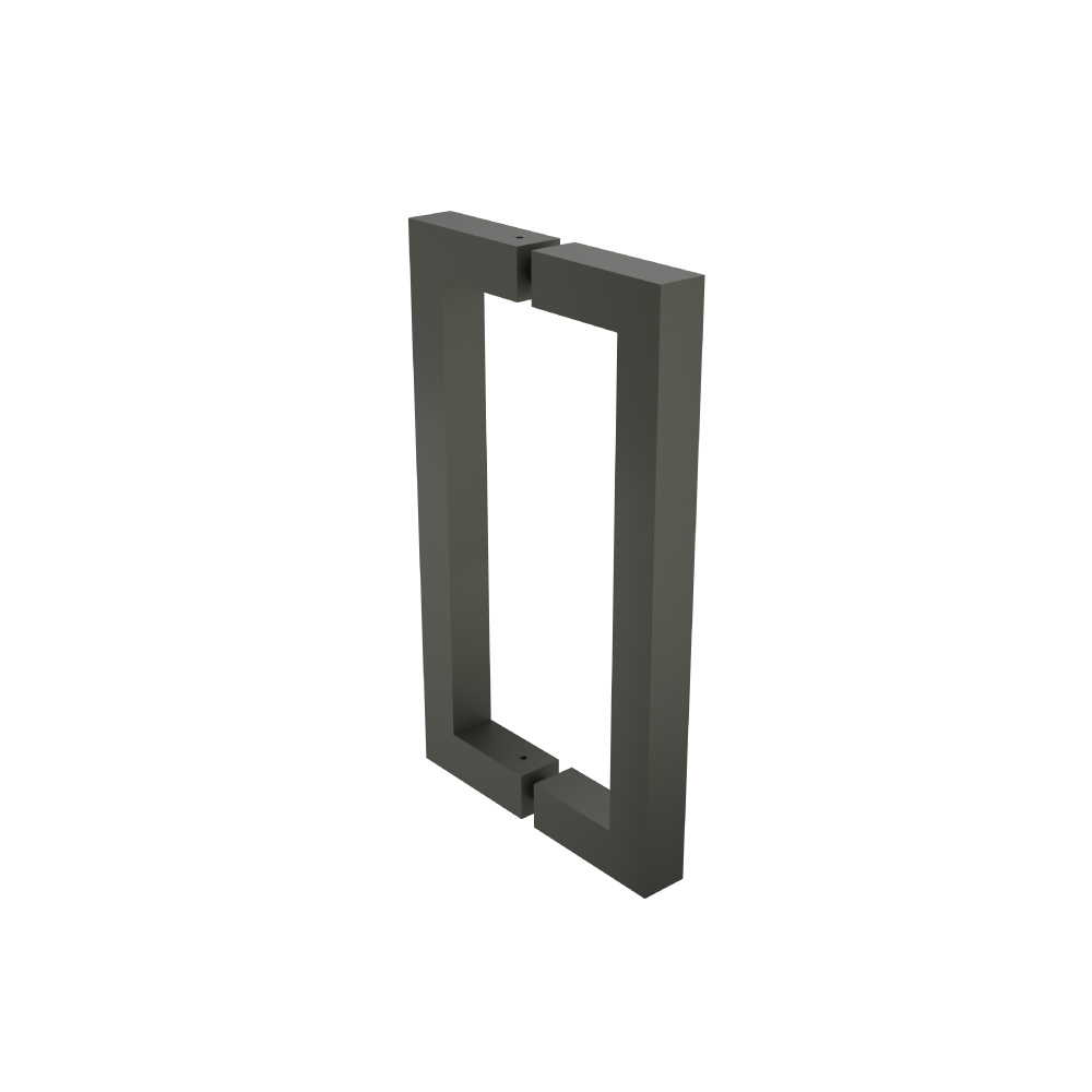 8" Back-To-Back Square Shower Door Pull Handle | Gun Metal Grey