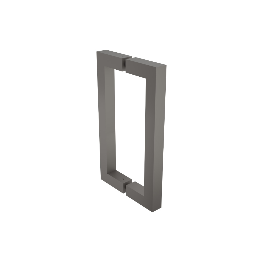 8" Back-To-Back Square Shower Door Pull Handle | Steel Grey