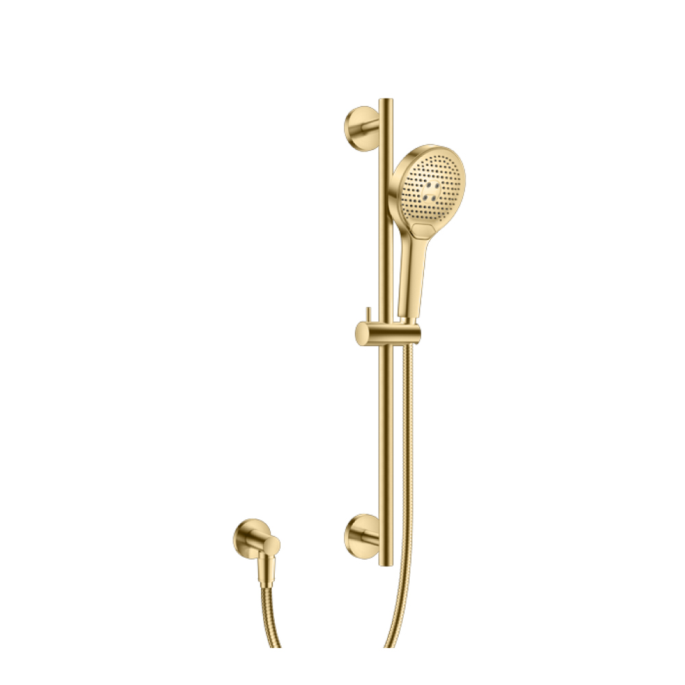 Hand Shower Set with Slide Bar and Elbow | Satin Brass PVD