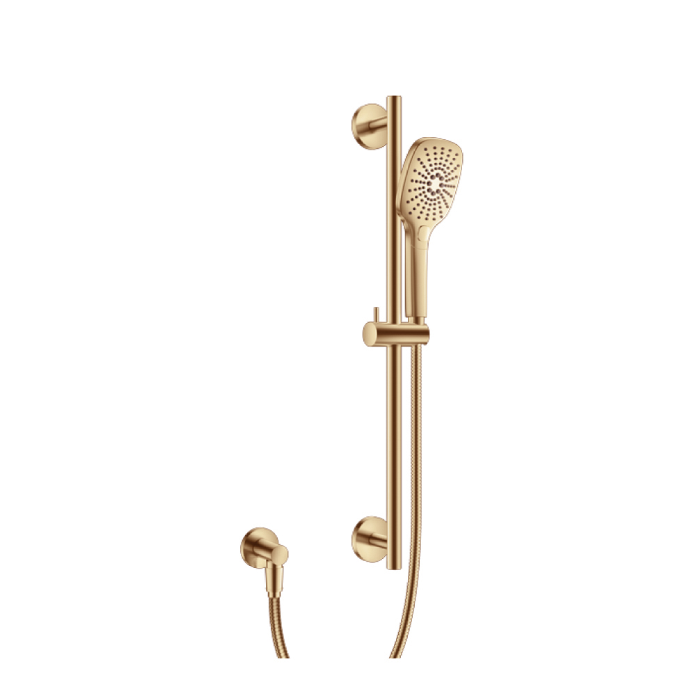 Hand Shower Set with Slide Bar and Elbow | Brushed Bronze PVD