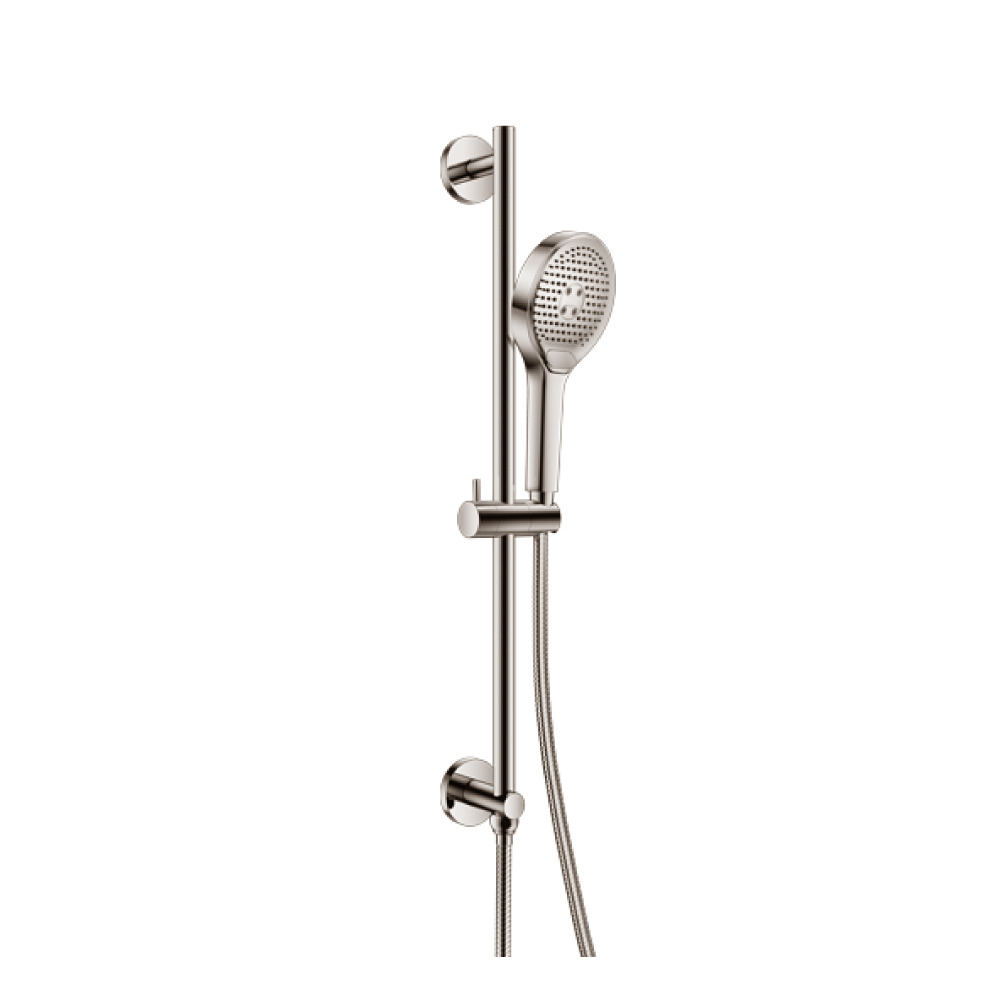 Hand Shower Set with Slide Bar, Integrated Elbow & Hose | Polished Nickel PVD