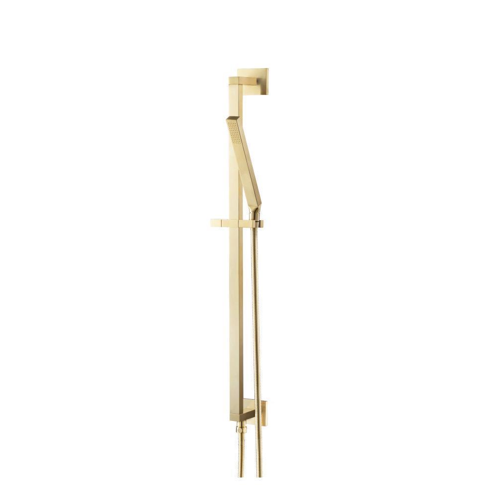 Hand Shower Set with Slide Bar, Integrated Elbow & Hose | Satin Brass PVD