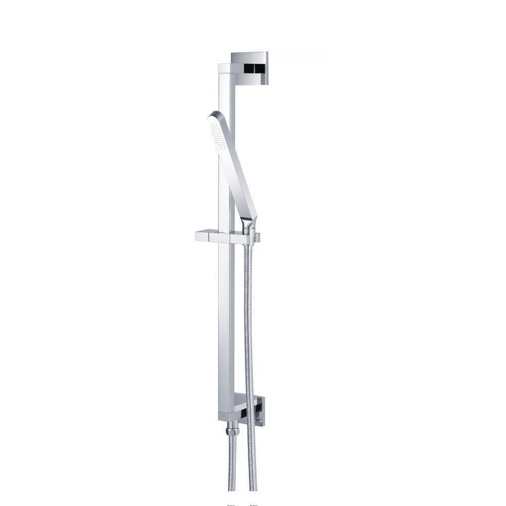 Hand Shower Set with Slide Bar, Integrated Elbow & Hose | Chrome