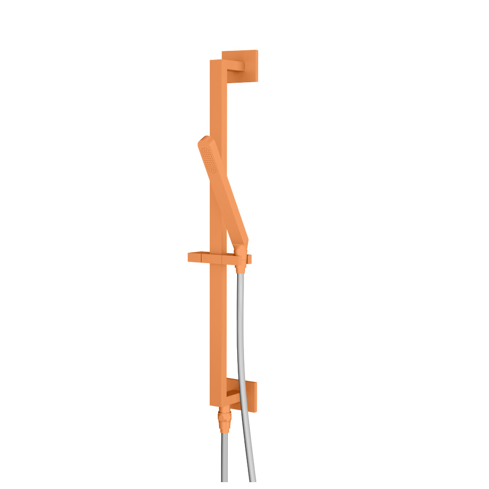 Hand Shower Set with Slide Bar, Integrated Elbow & Hose | Terracotta Orange
