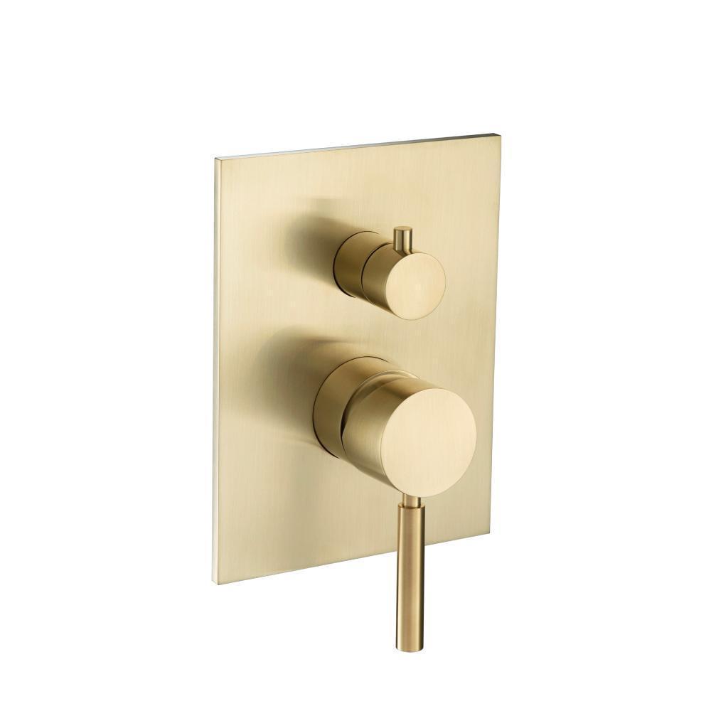 Tub / Shower Trim With Pressure Balance Valve - 3-Output | Satin Brass PVD