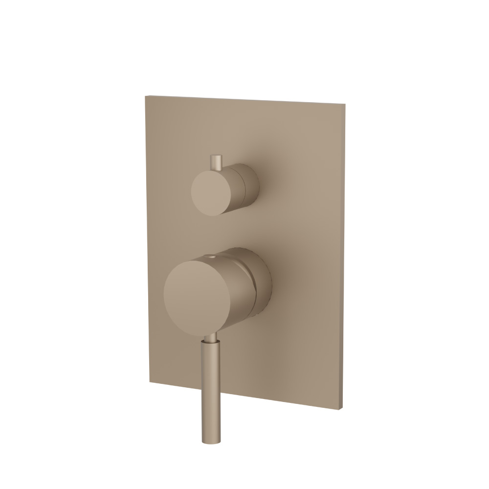 Tub / Shower Trim With Pressure Balance Valve - 3-Output | Dark Tan