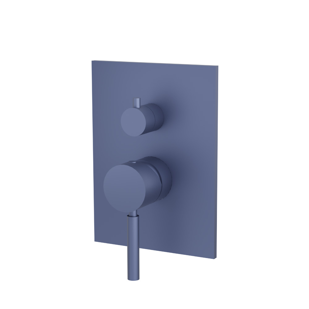 Tub / Shower Trim With Pressure Balance Valve - 3-Output | Navy Blue