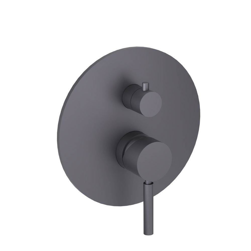 Tub / Shower Trim With Pressure Balance Valve - 3-Output | Dark Grey