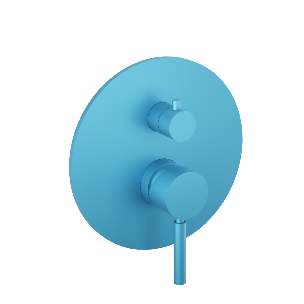 Tub / Shower Trim With Pressure Balance Valve - 3-Output | Sky Blue