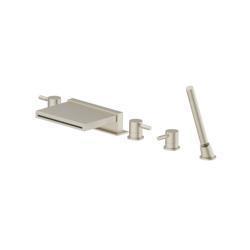 Five Hole Deck Mounted Cascade Flow Roman Tub Faucet With Hand Shower