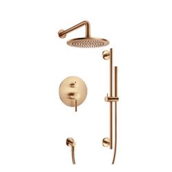 Two Output Shower Set With Shower Head, Hand Held And Slide Bar