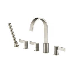 Five Hole Deck Mounted Roman Tub Faucet With Hand Shower