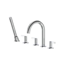 Five Hole Deck Mounted Roman Tub Faucet With Hand Shower
