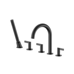Five Hole Deck Mounted Roman Tub Faucet With Hand Shower