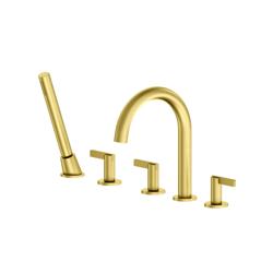 Five Hole Deck Mounted Roman Tub Faucet With Hand Shower