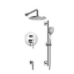 Two Output Shower Set With Shower Head, Hand Held And Slide Bar