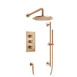 Two Output Shower Set With Shower Head, Hand Held And Slide Bar