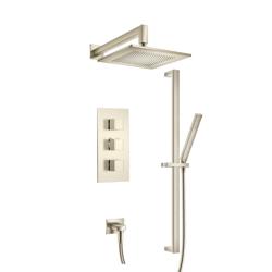 Two Output Shower Set With Shower Head, Hand Held And Slide Bar