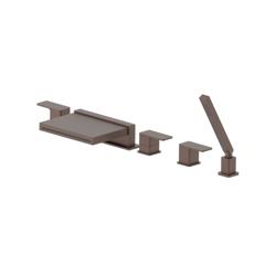 Five Hole Deck Mounted Cascade Flow Roman Tub Faucet With Hand Shower