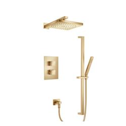 Two Output Shower Set With Shower Head, Hand Held And Slide Bar