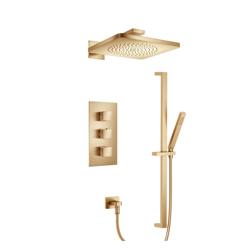 Two Output Shower Set With Shower Head, Hand Held And Slide Bar