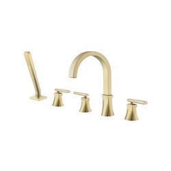 Five Hole Deck Mounted Roman Tub Faucet With Hand Shower