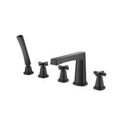 Five Hole Deck Mounted Roman Tub Faucet With Hand Shower