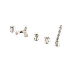 Five Hole Deck Mounted Roman Tub Faucet With Hand Shower