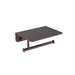 Brass Toilet Paper Holder With Cellphone Shelf